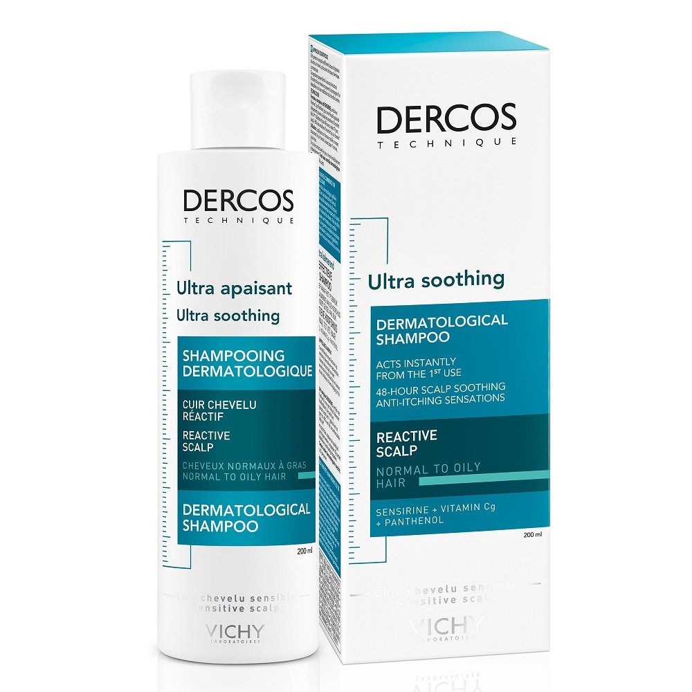 Vichy Dercos Ultra Soothing szampon ultra łagodzący do włosów normalnych i przetłuszczających się No Parabens Hypoallergenic 200 ml