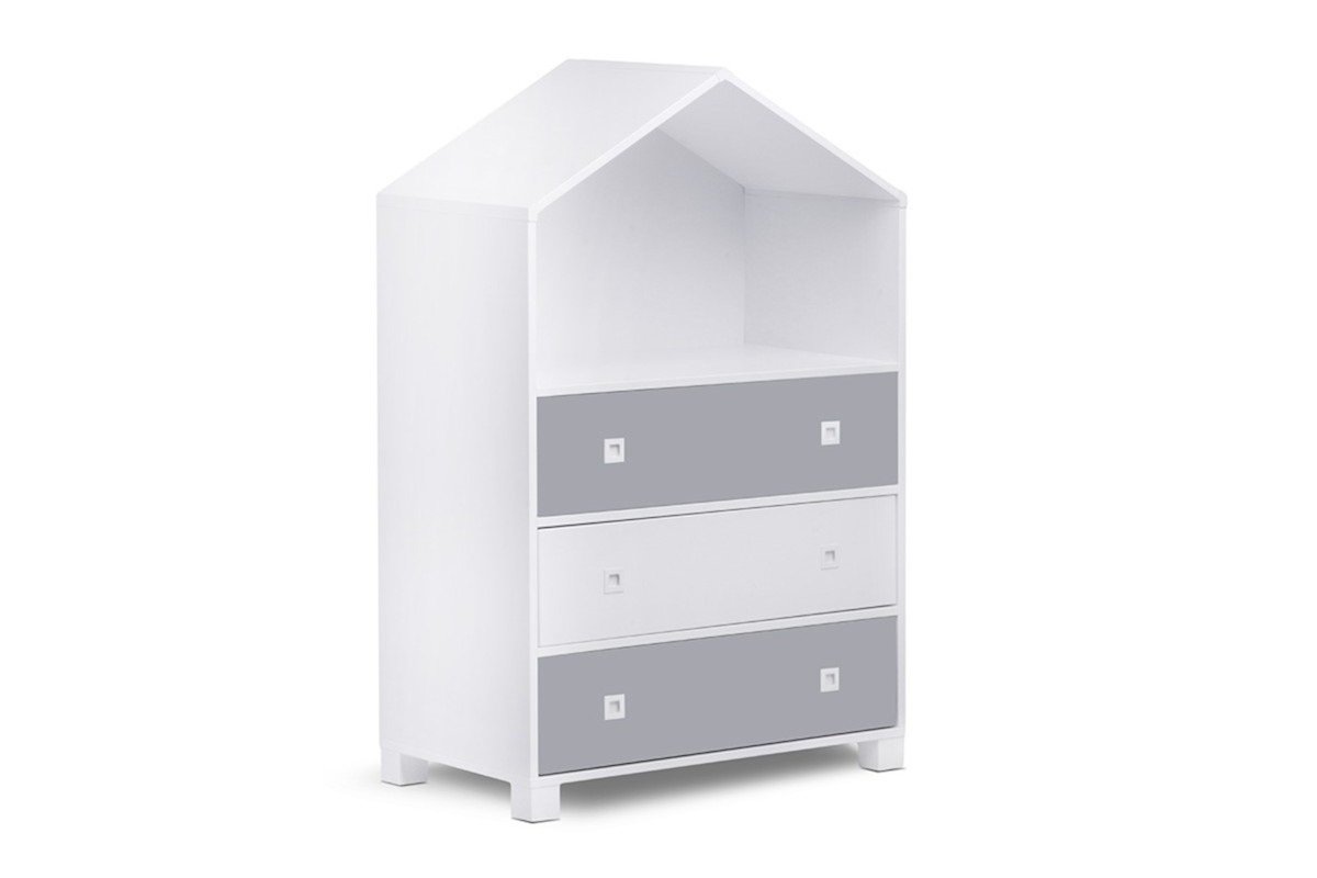 Komoda MIRUM biały/szary / 80x126x45 /