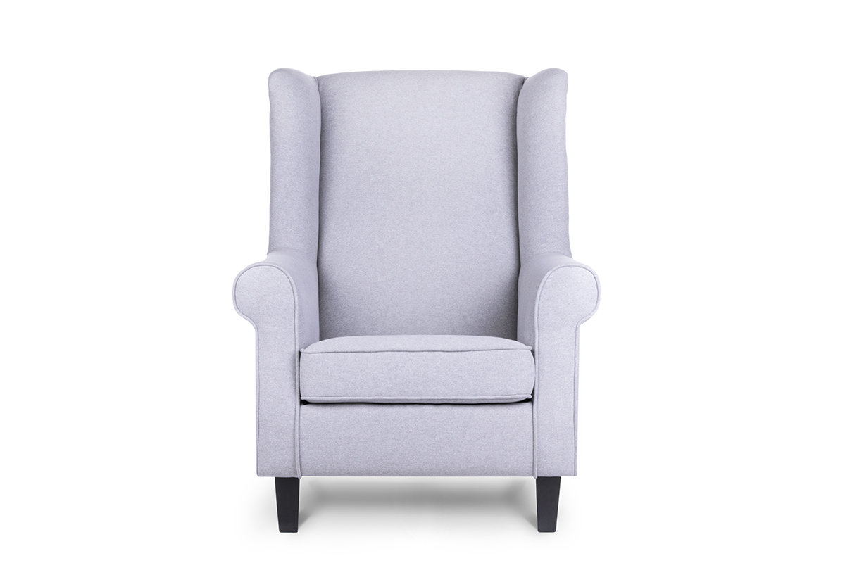 Fotel KONISMO Miles, jasnoszary, 82x105x97 cm