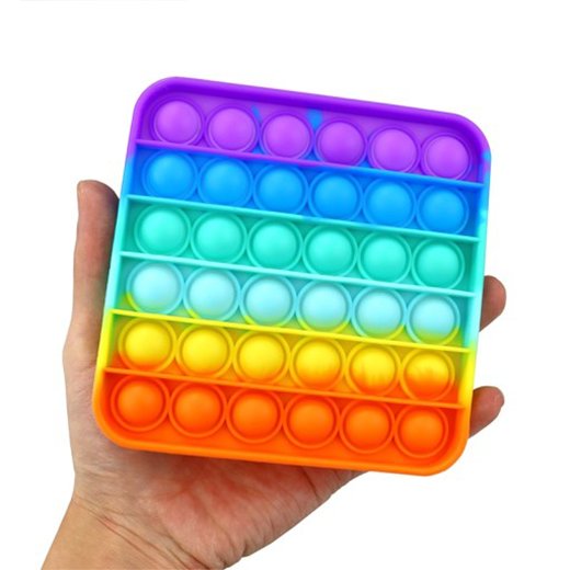 Pop it, zabawka sensoryczna antystresowa Push Pop Bubble gniotek, kwadrat, multi kolor