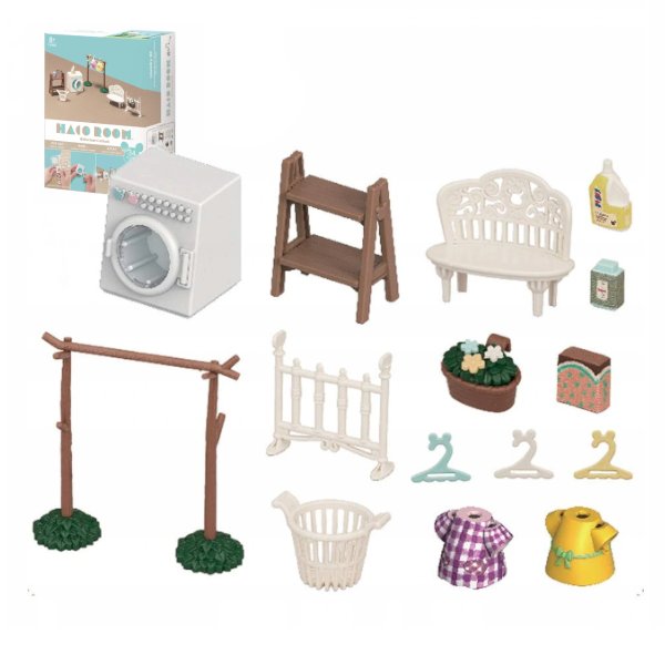 Bandai, pralnia zestaw do domku dla lalek, 35466