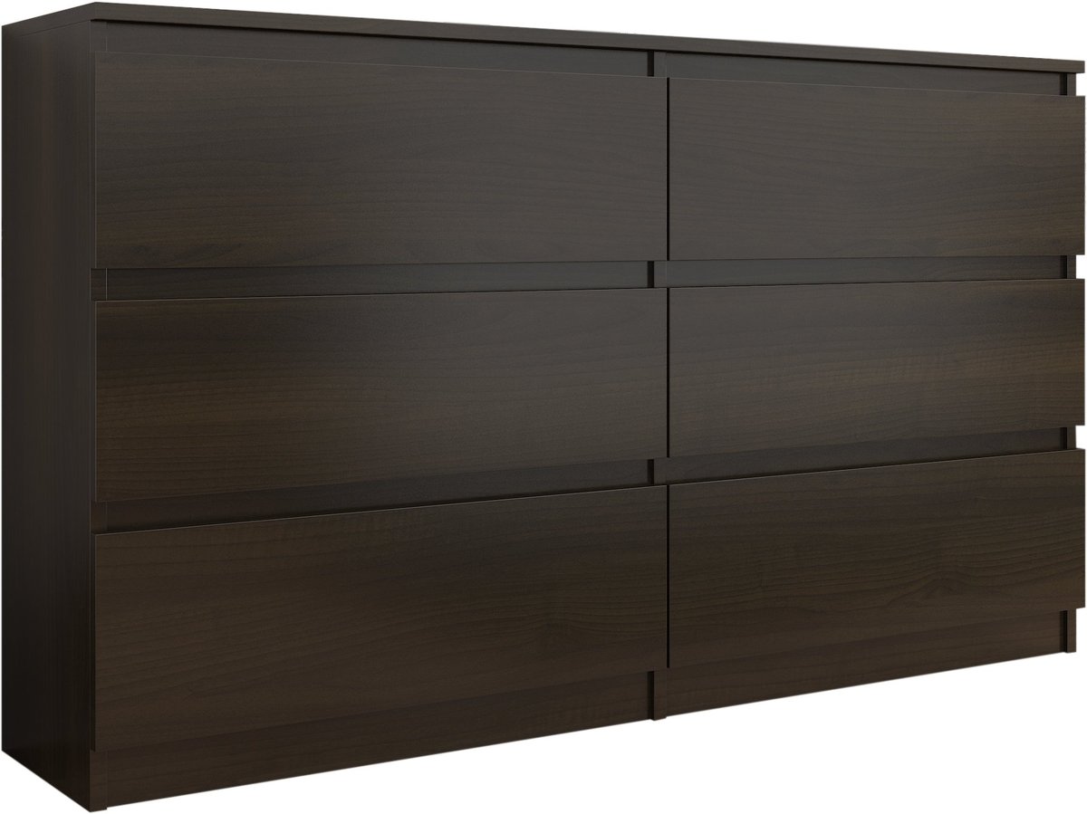 Nowoczesna KOMODA 140CM SZAFKA 6 SZUFLAD Wenge PL