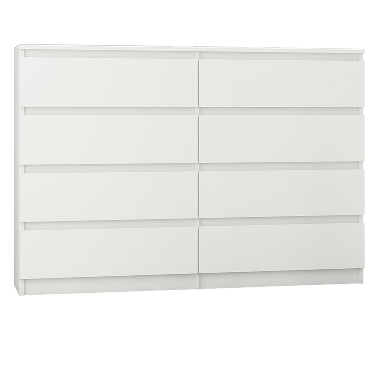 Nowoczesna KOMODA 140CM SZAFKA 8 SZUFLAD BIAŁA PL