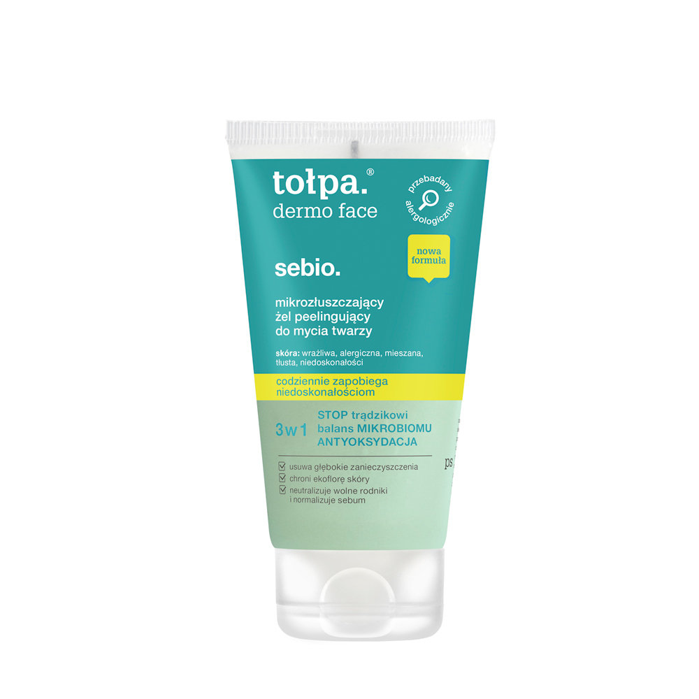 Tołpa Tołpa tołpa dermo face sebio mikrozłuszczający żel peelingujący do mycia twarzy 150 ml