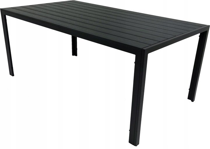 Duży stół ogrodowy aluminiowy polywood ALLEN 150x90 CZARNY