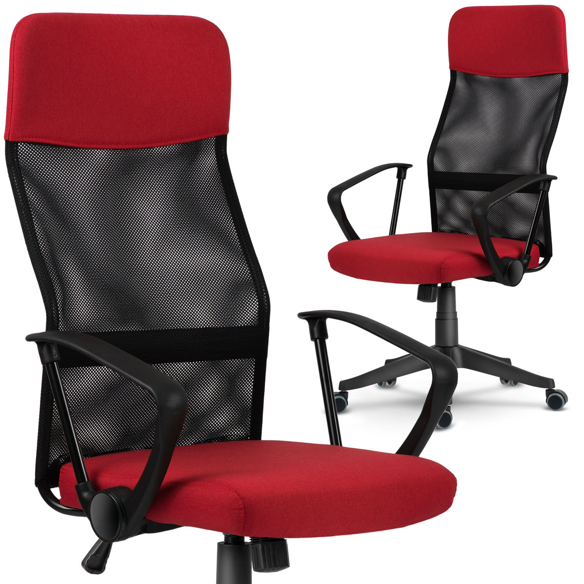 Sofotel Fotel biurowy z mikrosiatki Sofotel Sydney czerwono-czarny 2453