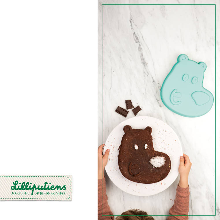Lilliputiens Lilliputiens - Lilliputiens Silikonowa Forma do Pieczenia Mały Kucharz, Niedźwiadek Cesar, 4+
