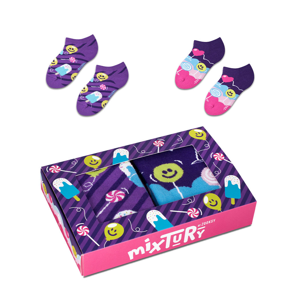 Zestaw Kolorowych Skarpetek Stopek W Słodycze R.30-35 - Mixtury Słodkości
