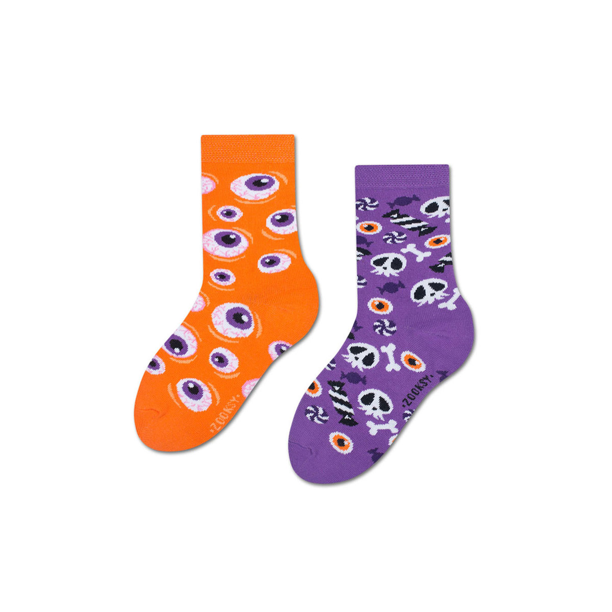 Kolorowe skarpetki w cukierki i upiorne oczy r.30-35 - mixTURY Halloween