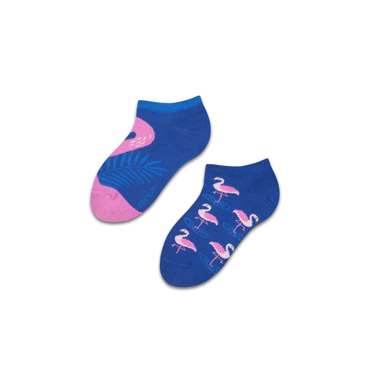Kolorowe skarpetki stopki we flamingi r.30-35 - mixTURY Pink Flamingo
