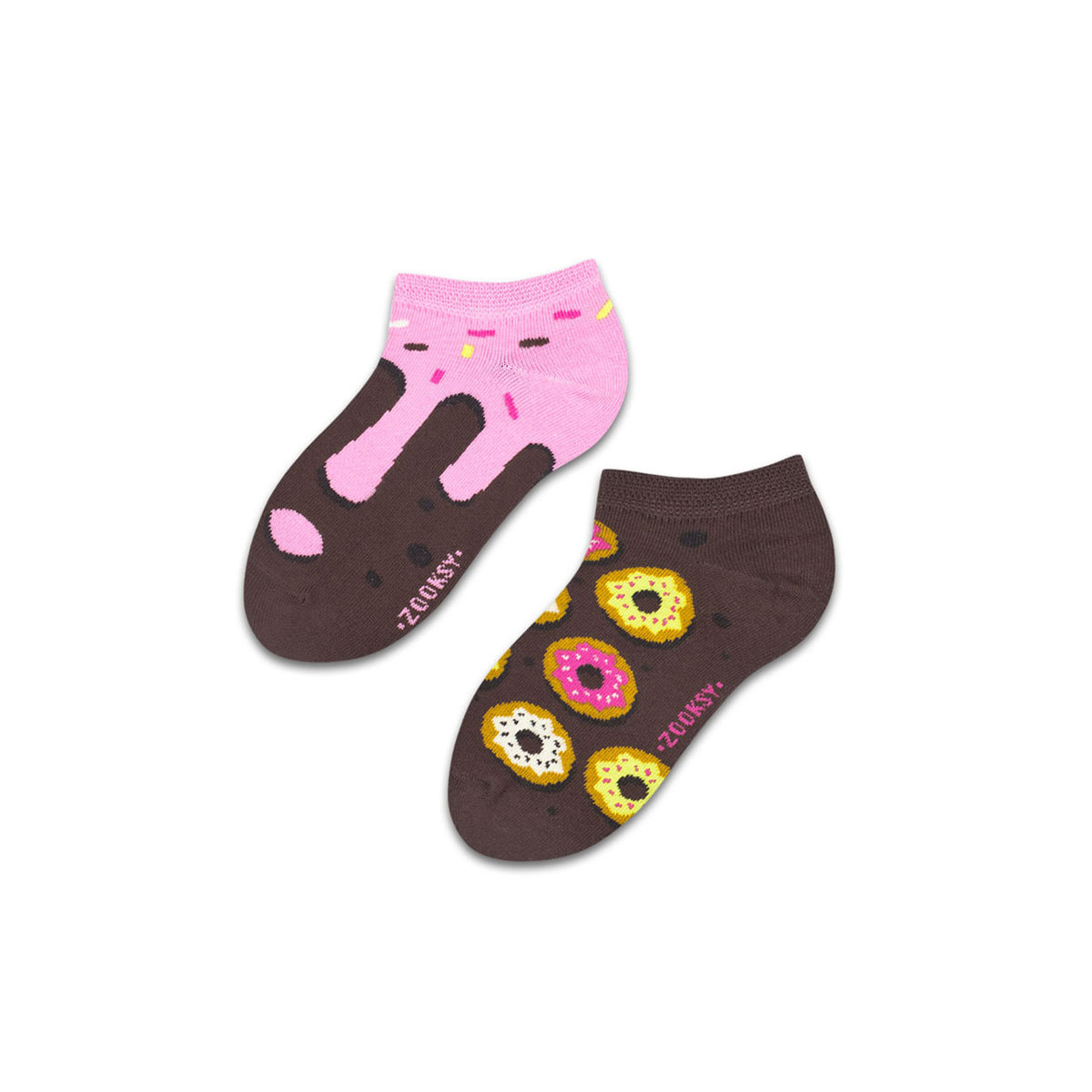 Kolorowe skarpetki stopki w donuty r.30-35 - mixTURY Donutowe