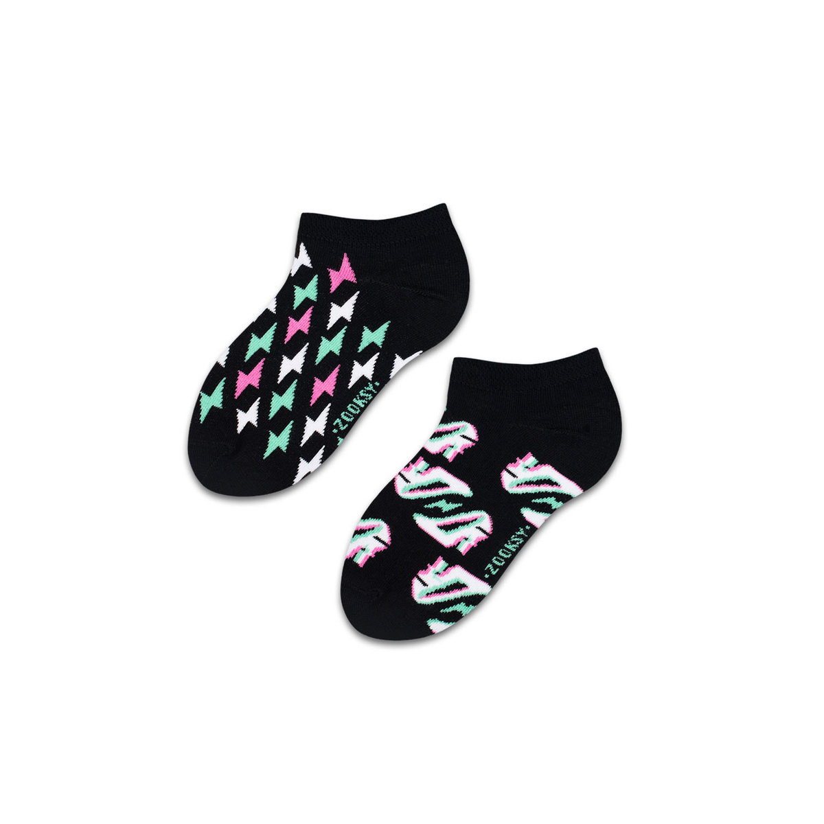 Kolorowe skarpetki stopki w szpilki i błyskawice r.30-35 - mixTURY Na szpilkach