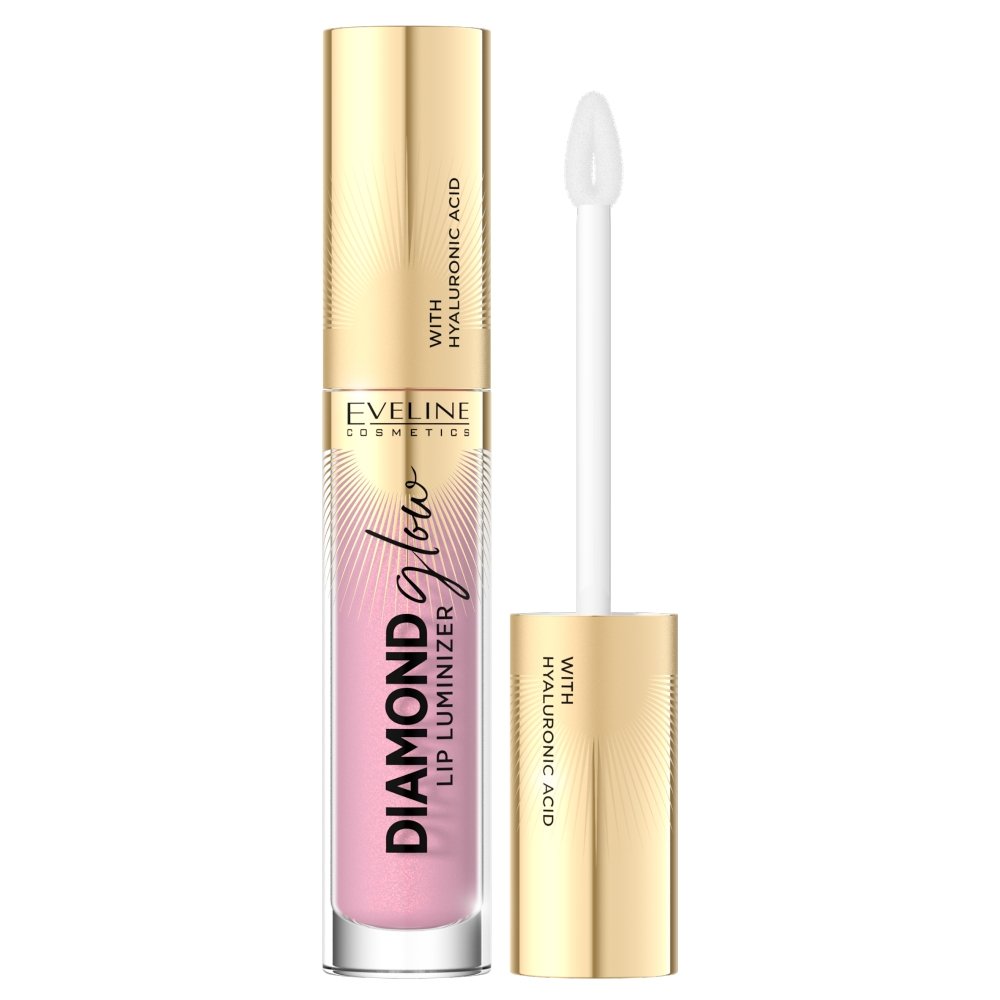 Eveline COSMETICS Diamond Glow Lip Luminizer Błyszczyk z kwasem hialuronowym, nr 02, 4.5 ml