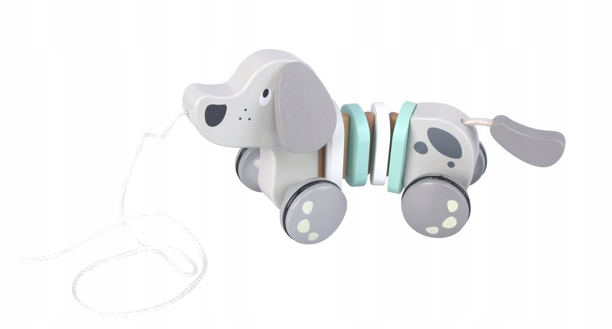 Drewniana Zabawka Na Sznurku Piesek 4iQ