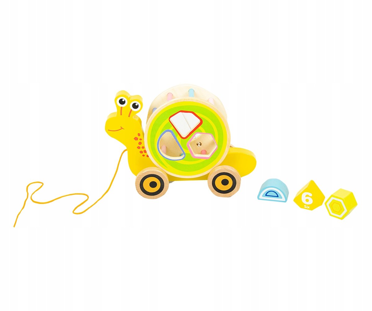 Drewniana Zabawka Na Sznurku Ślimak 4iQ