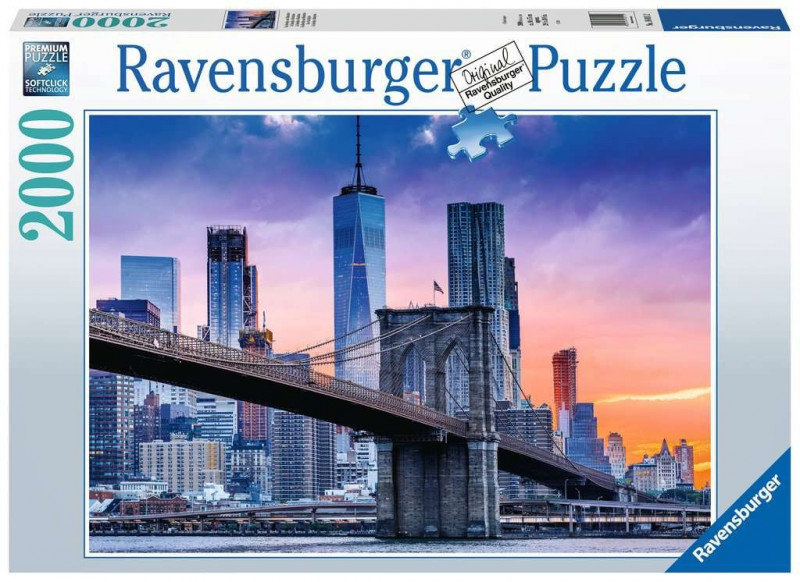 Ravensburger Puzzle 2000 elementów Widok na Manhattan i Most Brooklyn 4005556160112