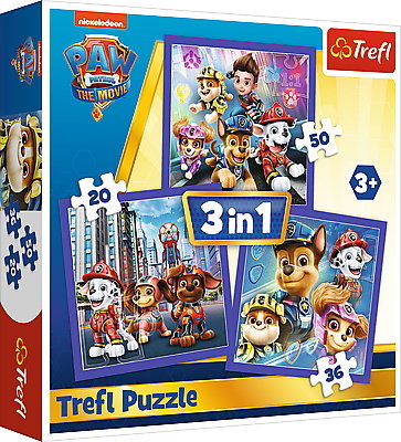 Trefl Puzzle 3w1 Psi Patrol gotowy do akcji