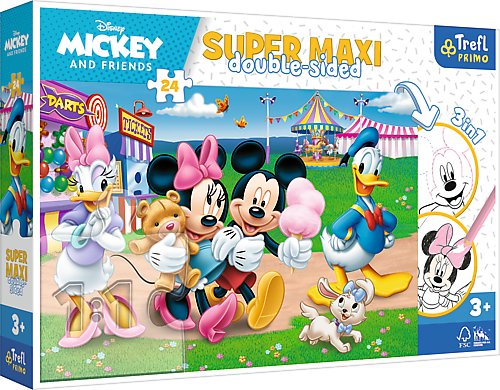 Puzzle 24 Super Maxi dla dzieci - Mickey w wesołym miasteczku wiek 3+