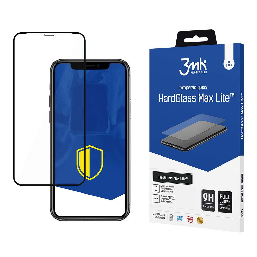 3MK HardGlass MAX Lite APPLE IPHONE X BLACK HARDGLASS LITE