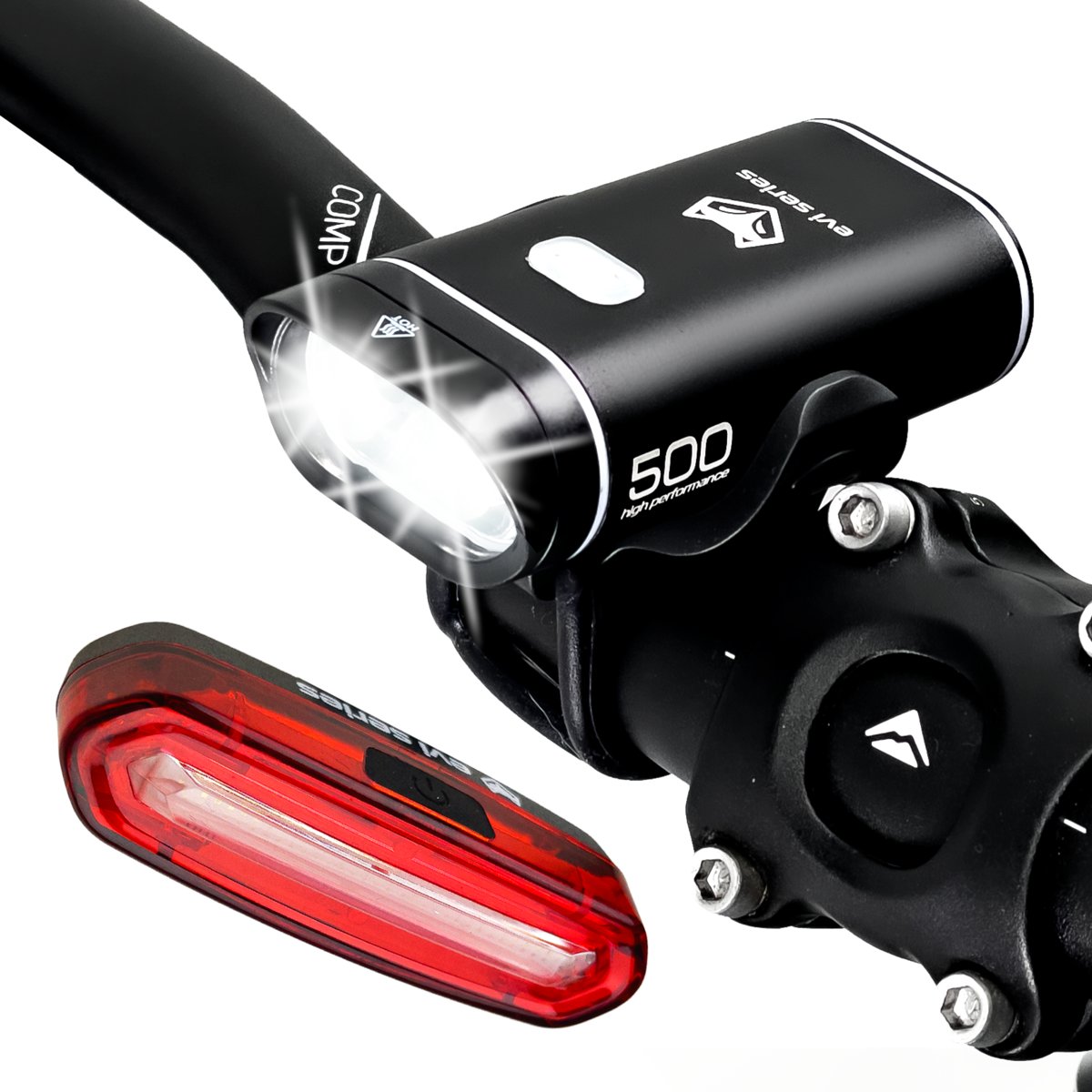 Lampka Rowerowa Zestaw Przód + Tył Led Latarka Usb Ilight Pro V500+