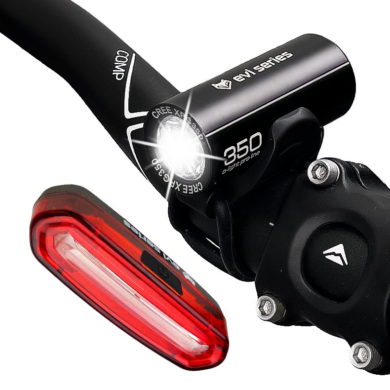 Zestaw Lampek Rowerowych Przód + Tył - Evi Bike Series O-Light Pro Line + Rear Ilight Pro