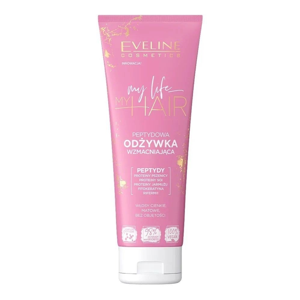 Eveline Cosmetics Cosmetics - My Life My Hair - Peptydowa odżywka wzmacniająca do włosów cienkich, matowych i bez objętości - 250 ml