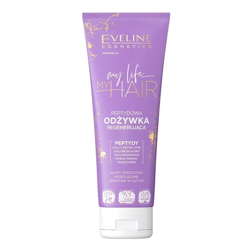 Eveline Cosmetics Cosmetics - My Life My Hair - Peptydowa odżywka regenerująca do włosów zniszczonych, przesuszonych i szorstkich - 250 ml