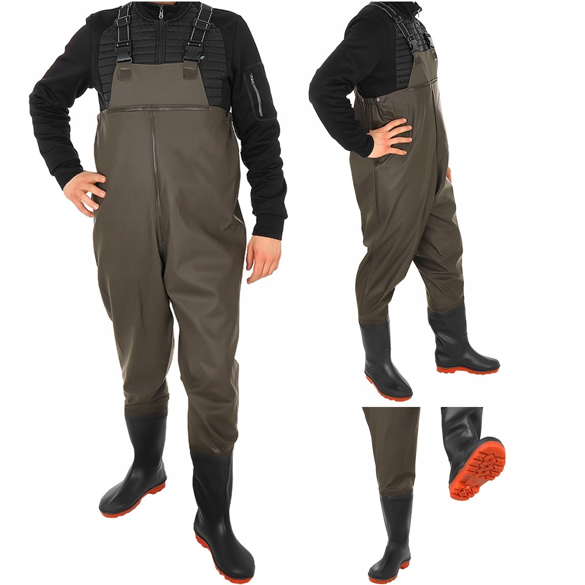 Wodery Spodniobuty Spodnie Wędkarskie 44 + Szelki