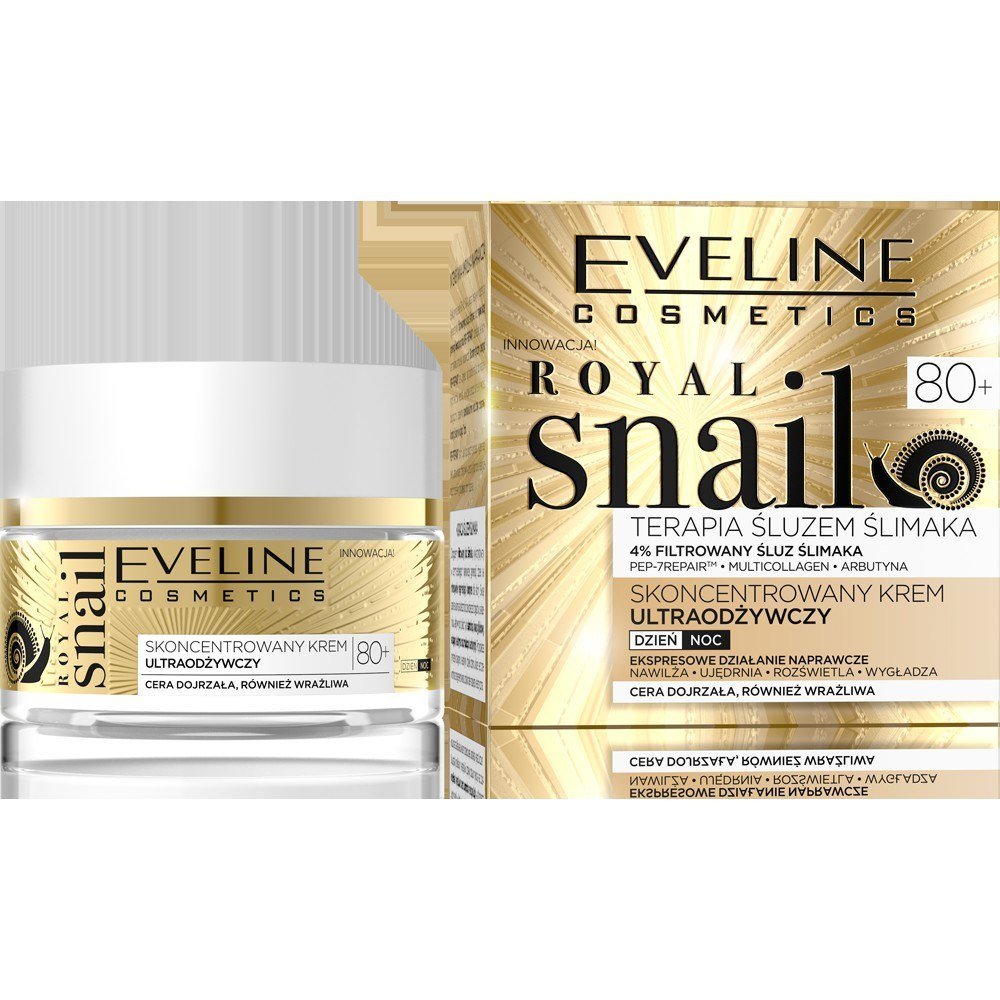 Eveline Royal Snail Krem aktywnie regenerujący na dzień/noc 80+ 50ml