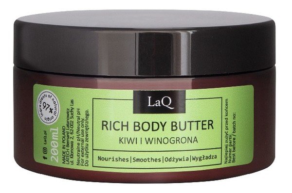 Laq Króliczka, Masło do ciała kiwi i winogrona, 200 ml