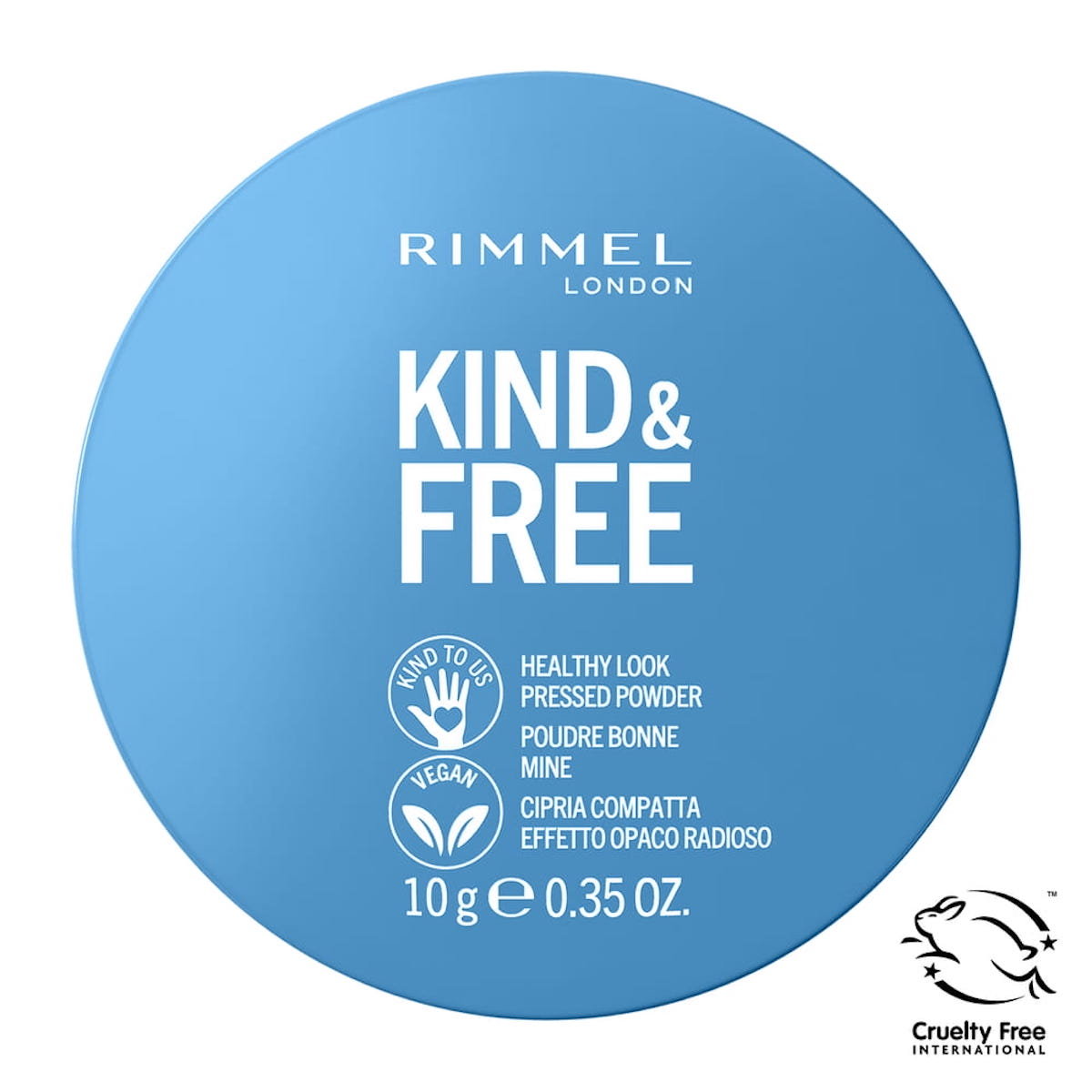 Rimmel London KIND&FREE - wegański puder prasowany nr 20 Light, 10g