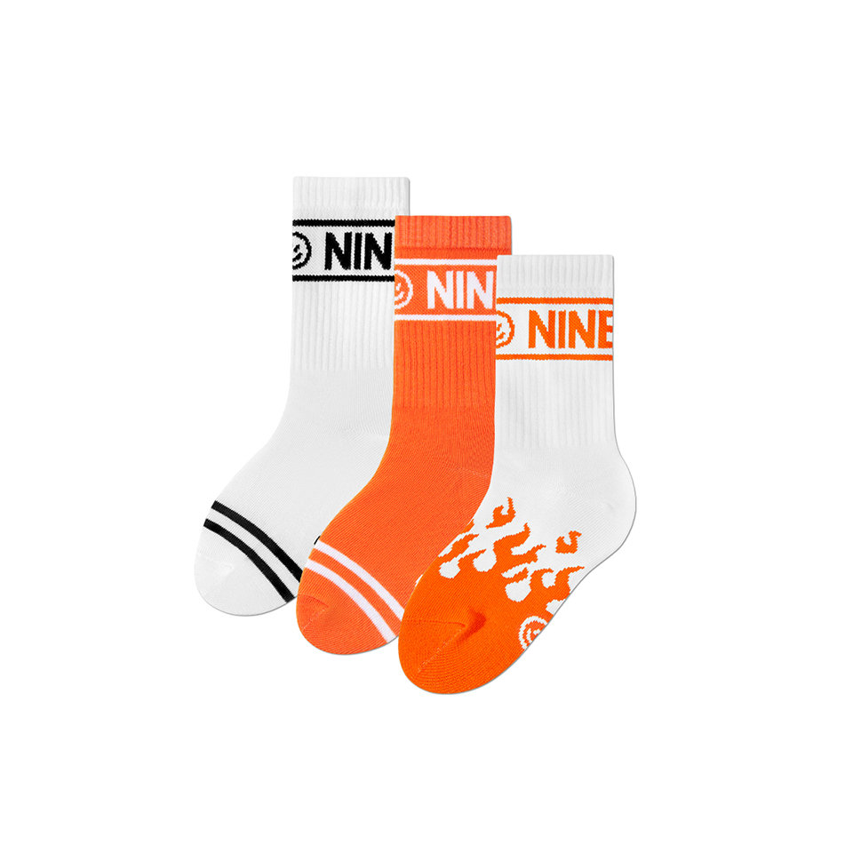 Zooksy, 3-pak długich skarpetek sportowych dla dzieci, White Flames, białe, 24/29