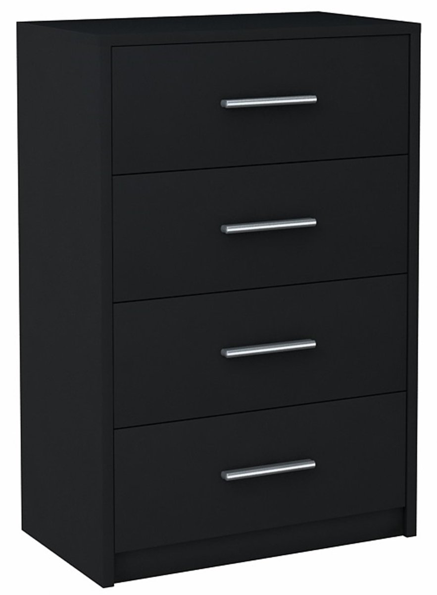 Komoda Szafka Bodo 60Cm 4S Czarna Regał 4 Szuflady