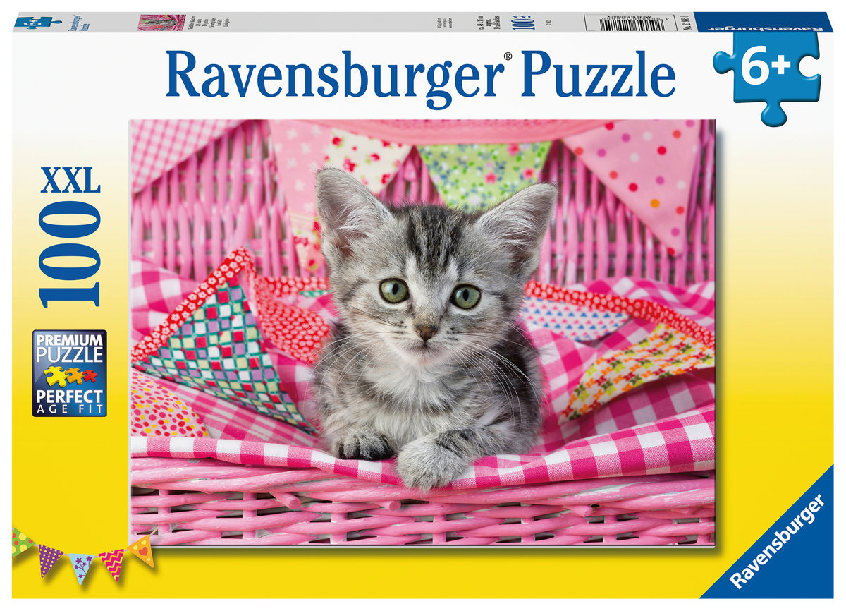 Ravensburger Kinderpuzzle 12985 - Niedliches Kätzchen 100 Teile XXL - Puzzle für Kinder ab 6 Jahren 12985