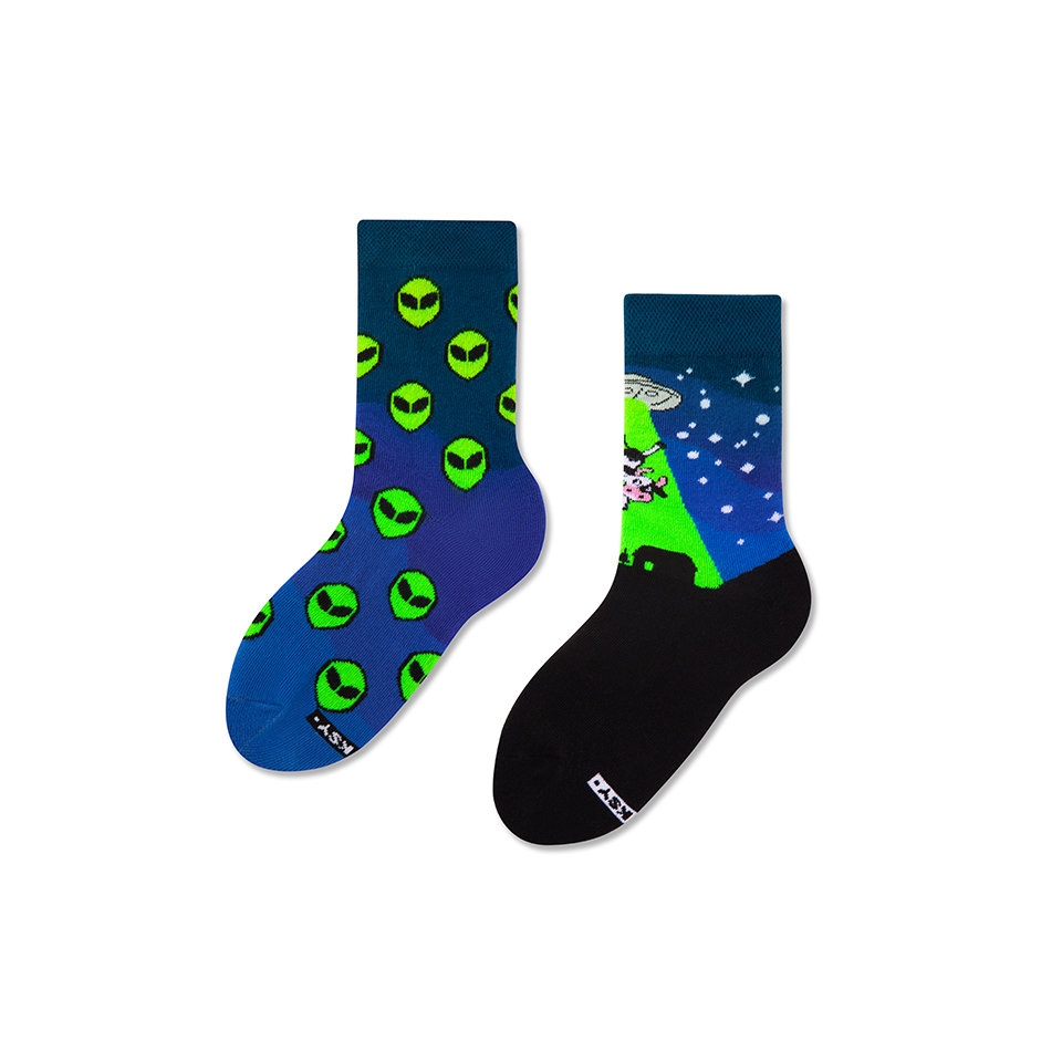 Kolorowe skarpetki dziecięce w ufo r.30/35 - mixTURY UFO