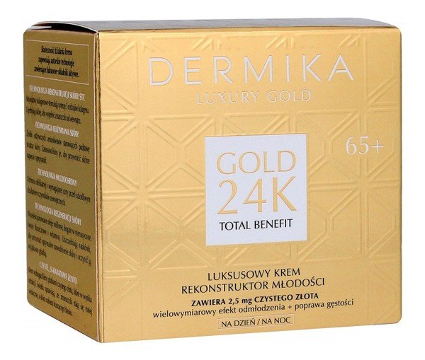 Dermika Luxury Gold 24K Total Benefit 65+ Luksusowy Krem/Rekonstruktor Młodości na dzień i noc