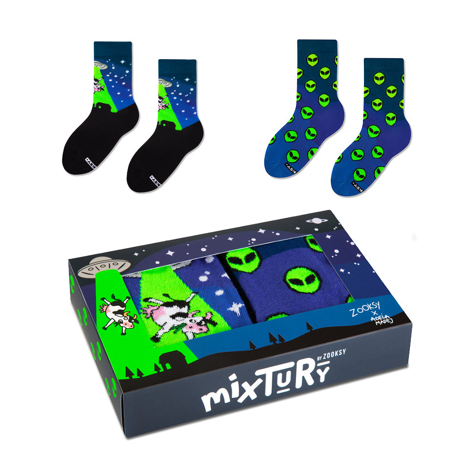 Zestaw dziecięcych skarpet w ufo r.30/35 - mixTURY UFO