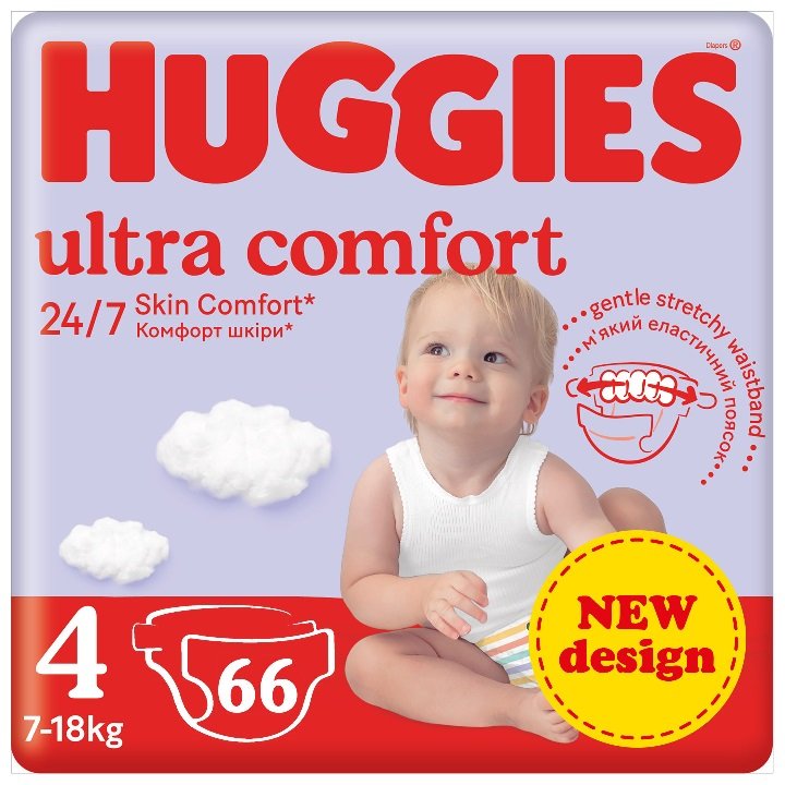 Huggies Pieluchy Mega 4 (8-14 kg) Ultra Comfort 66 szt.