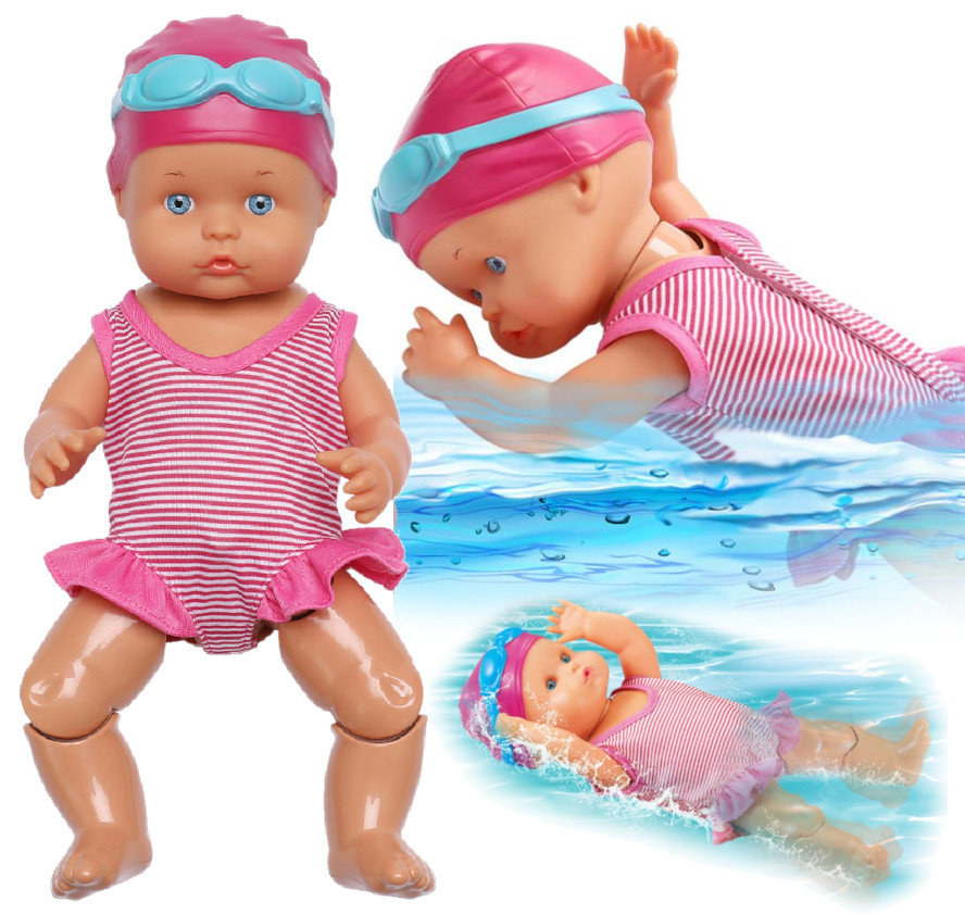 Bobas Lalka Pływająca do wody Kostium Czepek 33cm X203