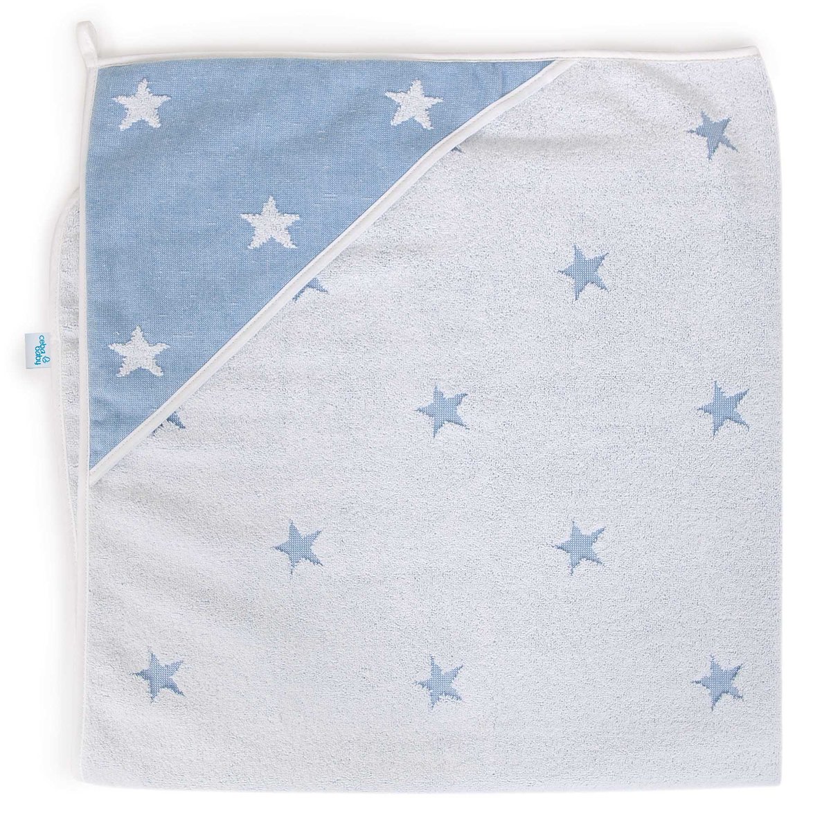 Ręcznik dla niemowlaka Stars Blue Melange 100x100 Ceba Baby