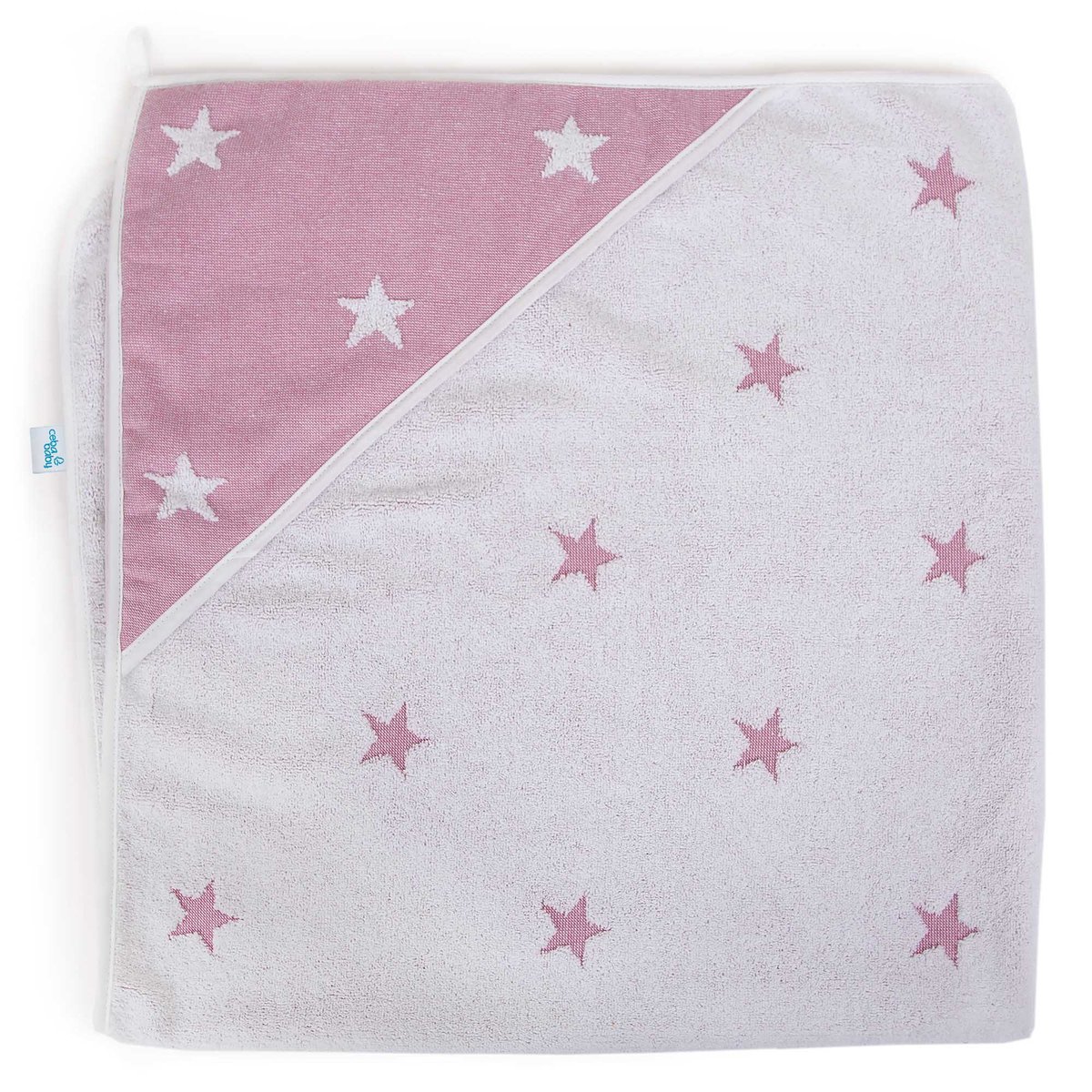 Ręcznik dla niemowlaka Stars Pink Melange 100x100 Ceba Baby