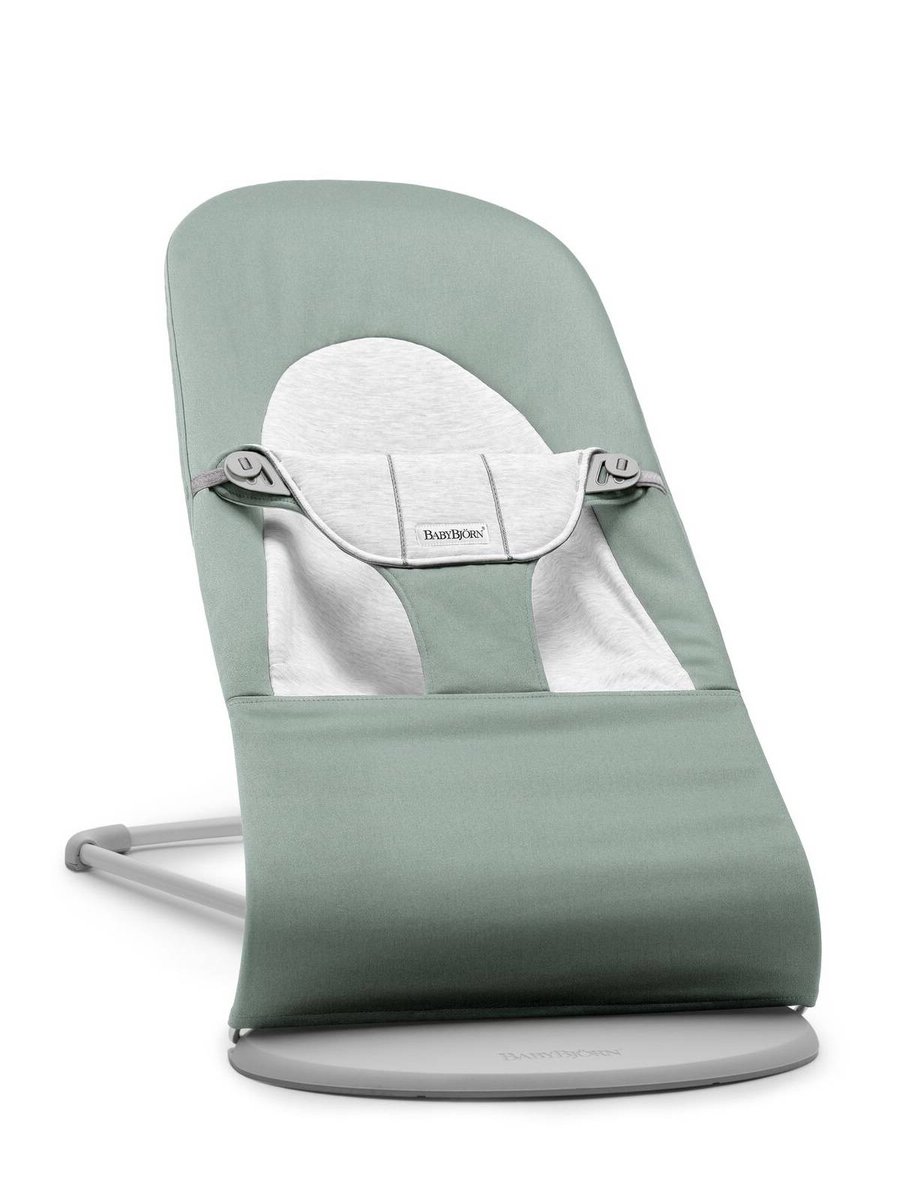 Babybjorn, Leżaczek Balance Soft Cotton/Jersey, Jasnoszałwiowy/Szary