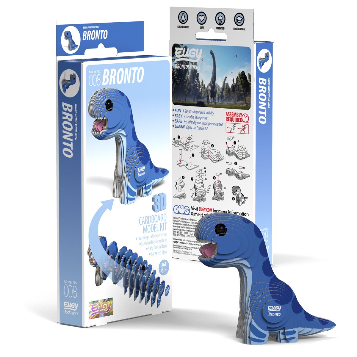 Dinozaur Bronto Eugy. Eko Układanka 3D.