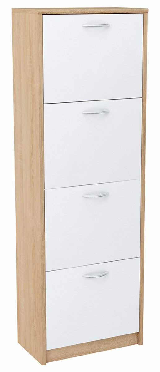 Szafka Na Buty Obuwie 4S Biały-Sonoma Regał Półka