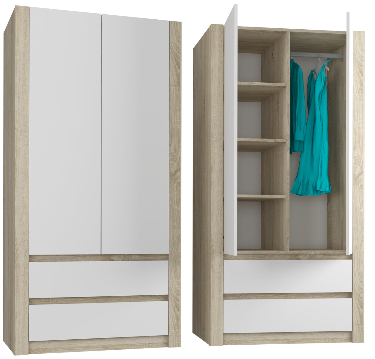 Szafa Garderoba Mobene Modern 90 X 180 X 55 Cm Szuflada B-20