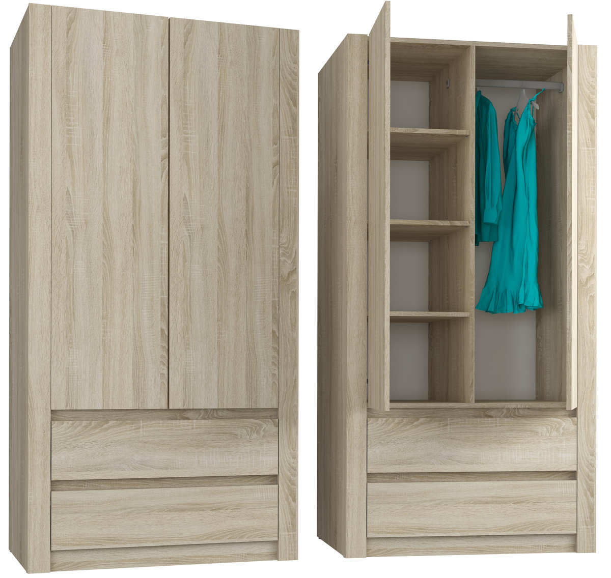 Szafa Garderoba Mobene Modern 90 X 180 X 55 Cm Szuflada B-20