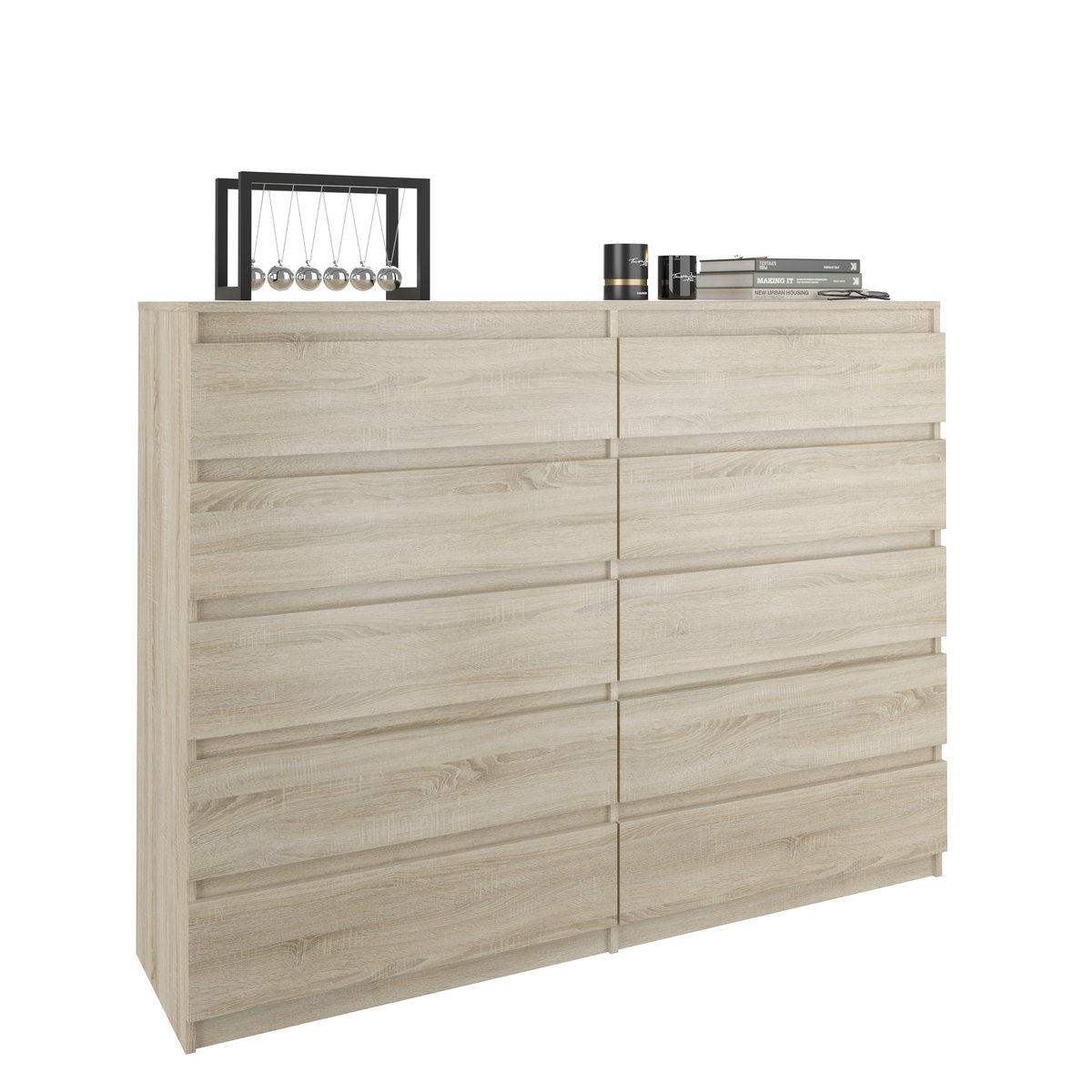 Komoda Mobene Modern 140 X 40 X 120Cm Dąb Sonoma