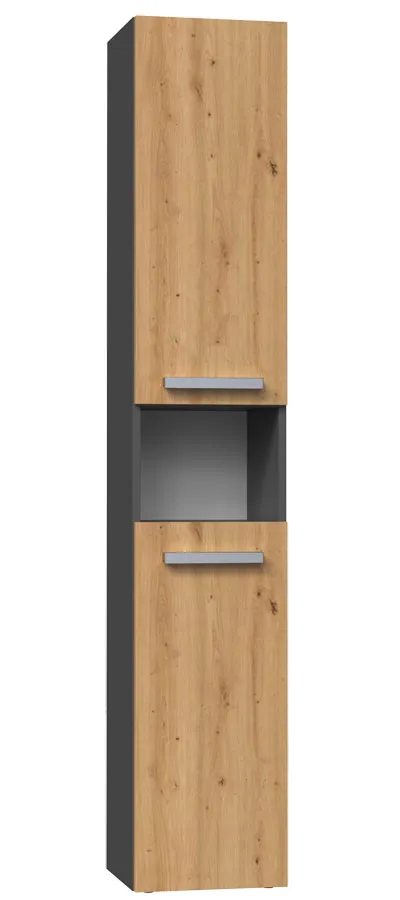 Industrialny słupek z koszem do łazienki dąb artisan antracyt Z7-B48