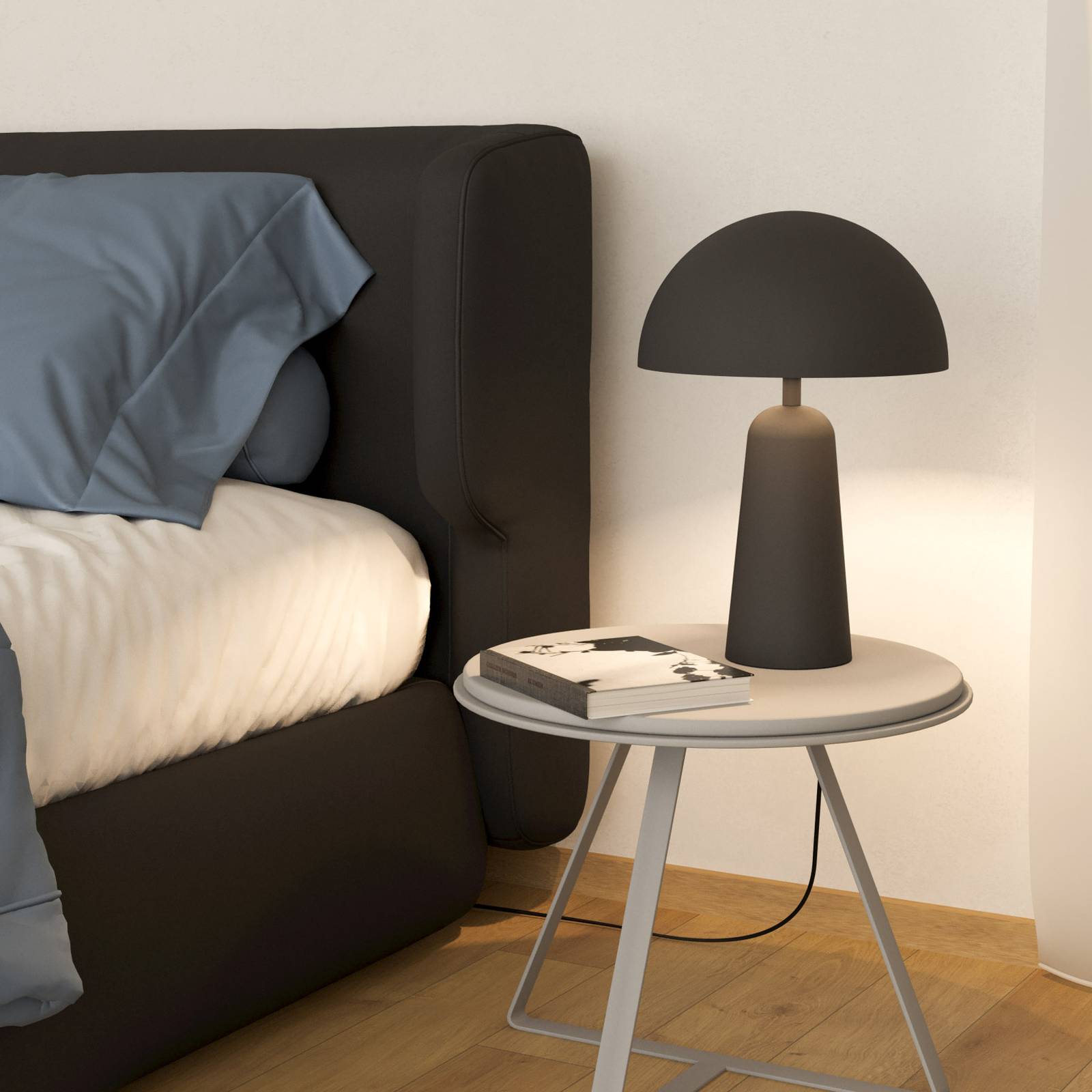 Lampa stołowa Aranzola, świecąca w dół, czarna