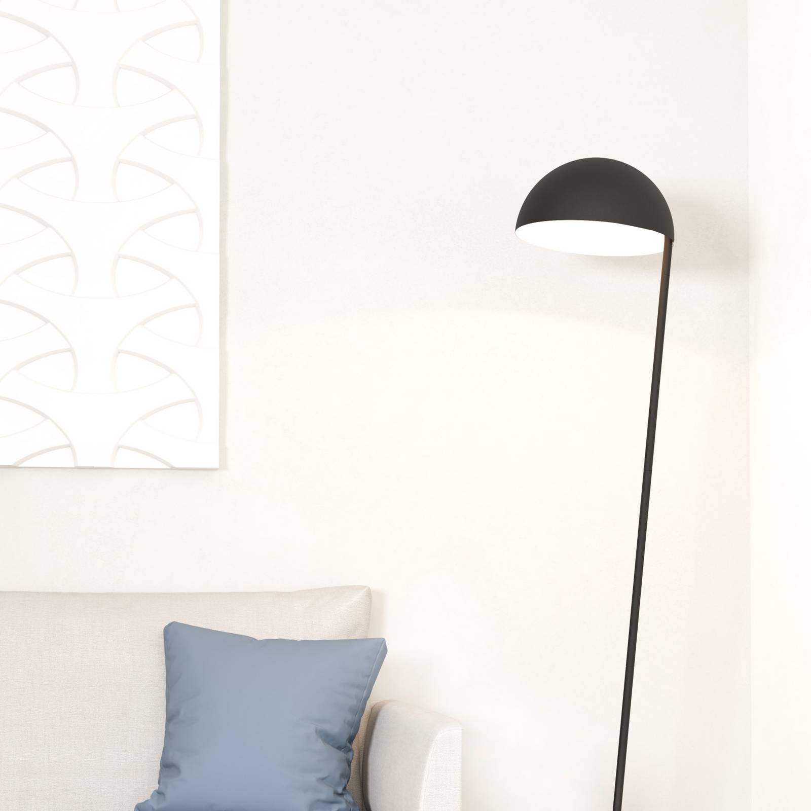 Lampa podłogowa Aranzola, świecąca w dół, czarna